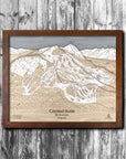 Crested Butte CO Ski Trail Map | 3D Wood Mountain Art Poster