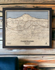 Ski Cabin Decor: Rustic Wood Crystal Mtn Washington Trail Map