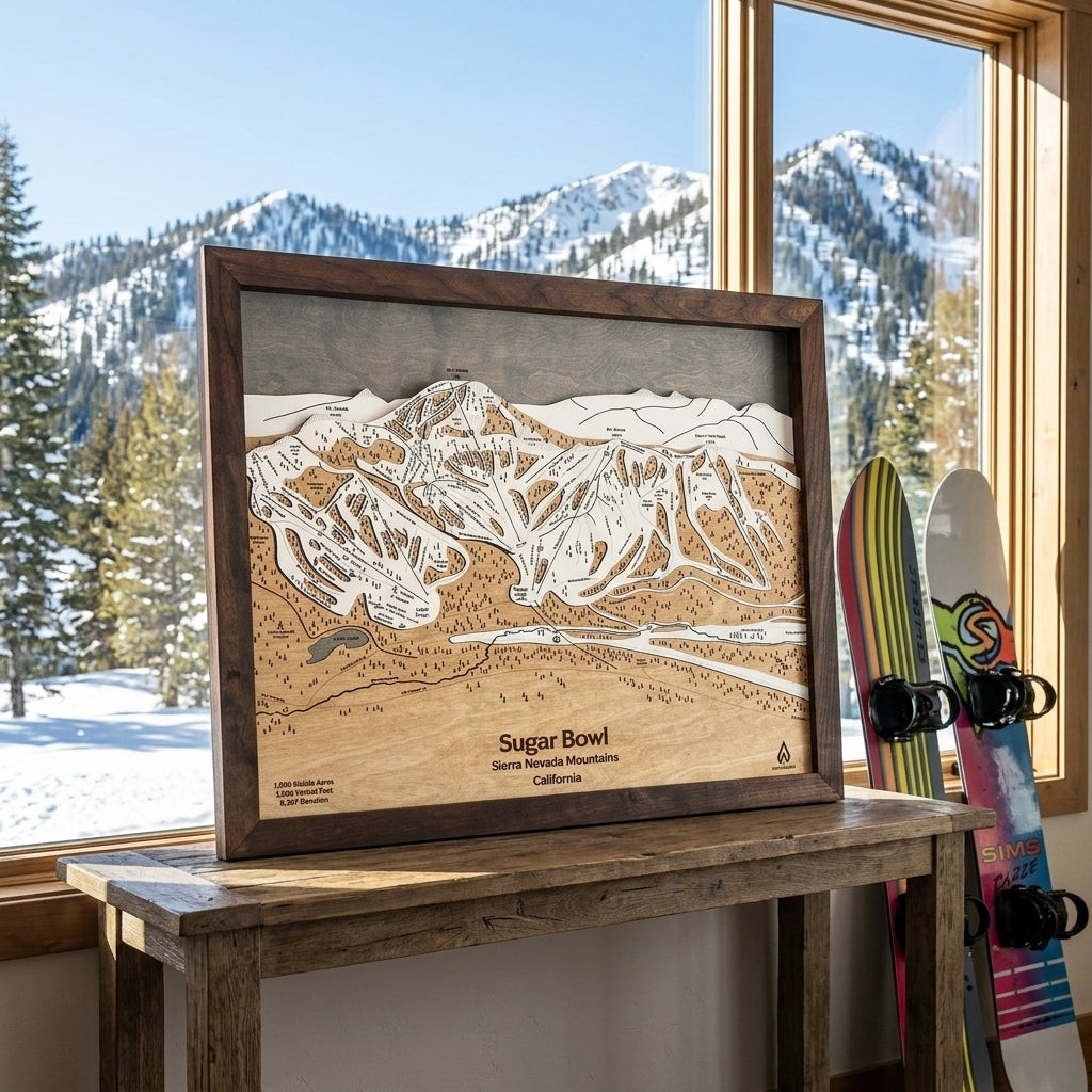 Cannon Mountain, NH Ski Trail Map Art | Gift for Skiers & Snowboarders