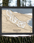 Diamond Peak Ski Slopes map by Torched Peaks artist Shawn Orecchio