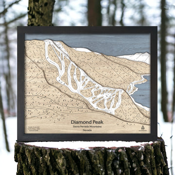 Diamond Peak Ski Slopes map by Torched Peaks artist Shawn Orecchio