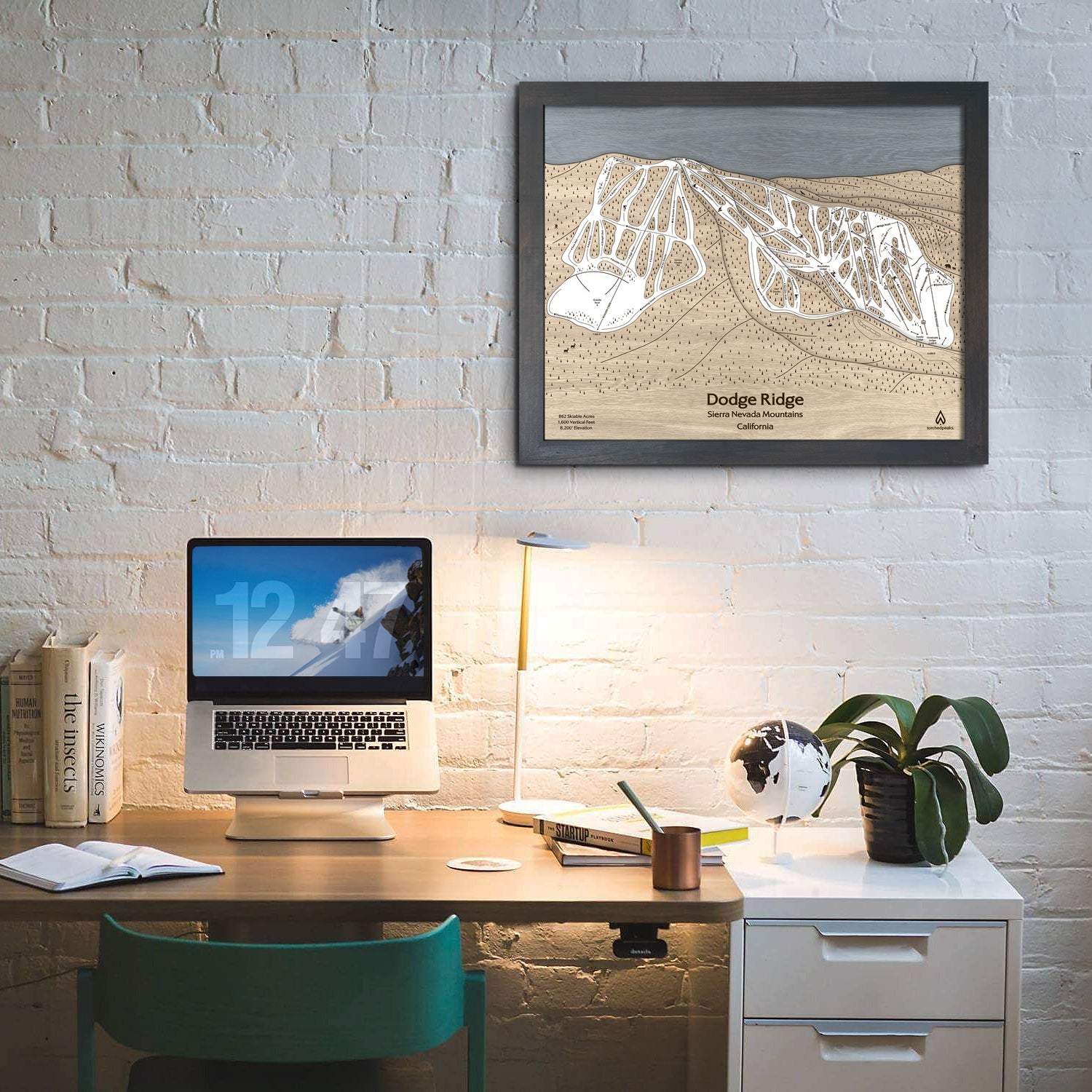 Dodge Ridge, CA Ski Trail Map Art | Gift for Skiers & Snowboarders