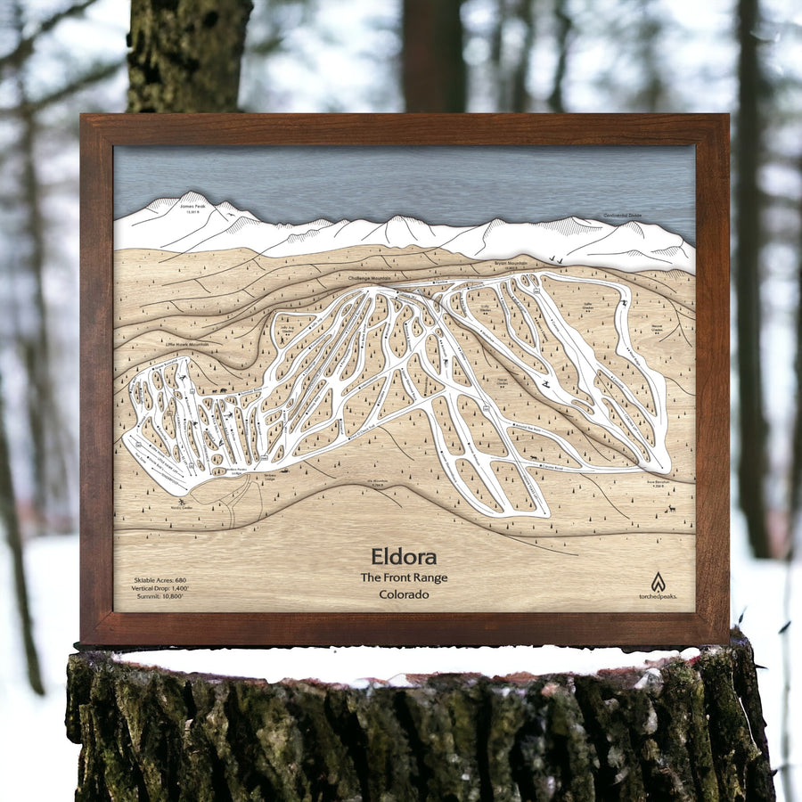 Wooden Ski Poster of Eldora Mountain Colorado