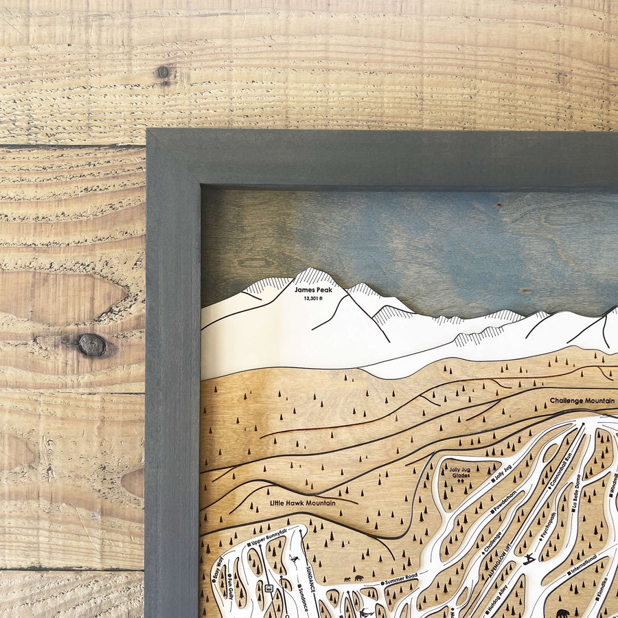 Framed Ski Resort  Map of Eldora Mountain in Colorado