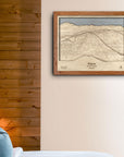 Eldora Mountain Wooden Ski Trail Map Art, Ski Cabin Decor