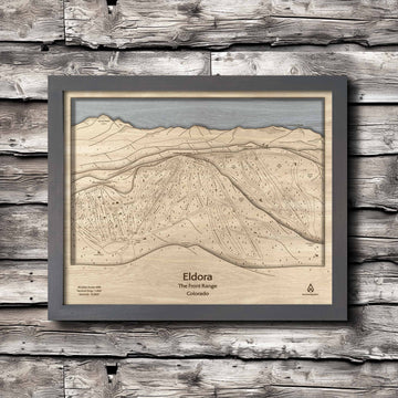 Eldora Mountain Wooden Ski Trail Map Art, Skiing Art