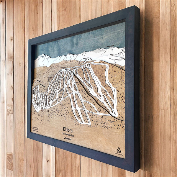 Eldora Mountain, CO Wooden Ski Map Art | 3D Ski Resort Wall Art