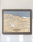 Framed map of Gore Mountain on a wall, skiing wall art