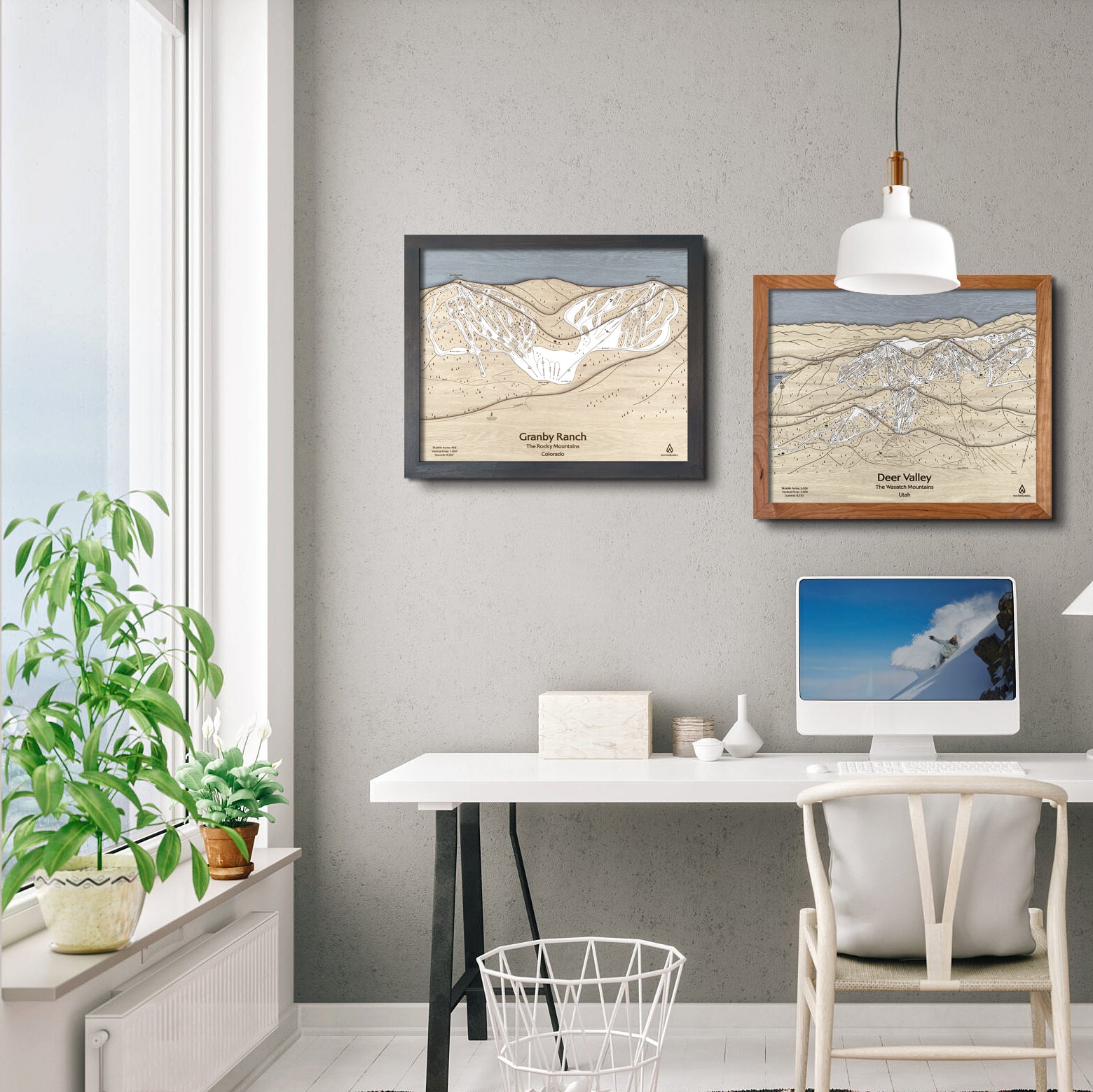 Granby Ranch Colorado Ski Resort Map, Office Decor for Skiers