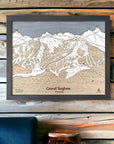 Ski Cabin Decor: 3D Wood Wall Map of Grand Targhee Ski Mountain