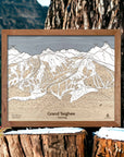 Ski House Decor: Wooden Map of Grand Targhee Ski Resort in Wyoming