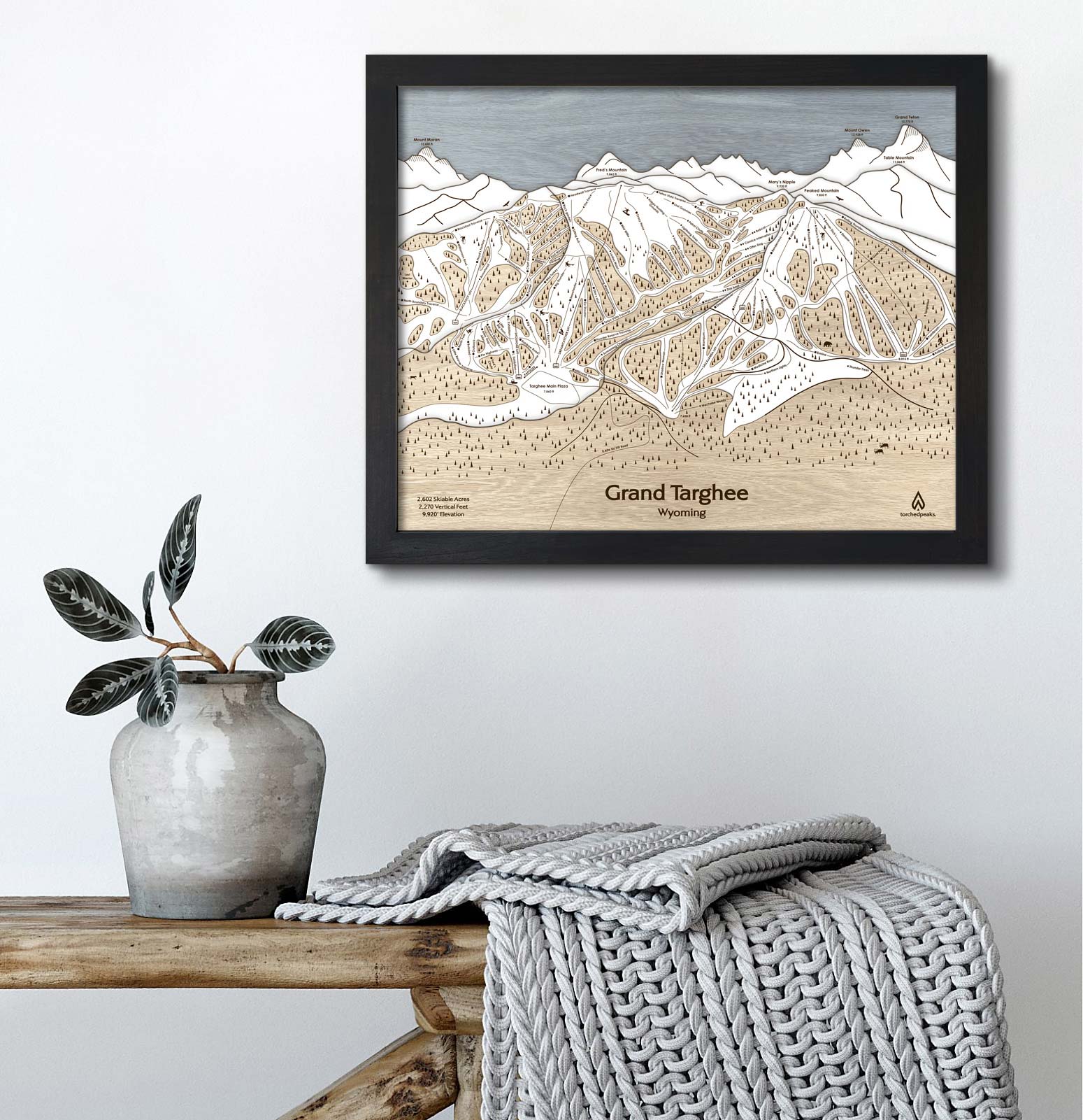 Grand Targhee Ski Trail Map | Ski Slope Mountain Art