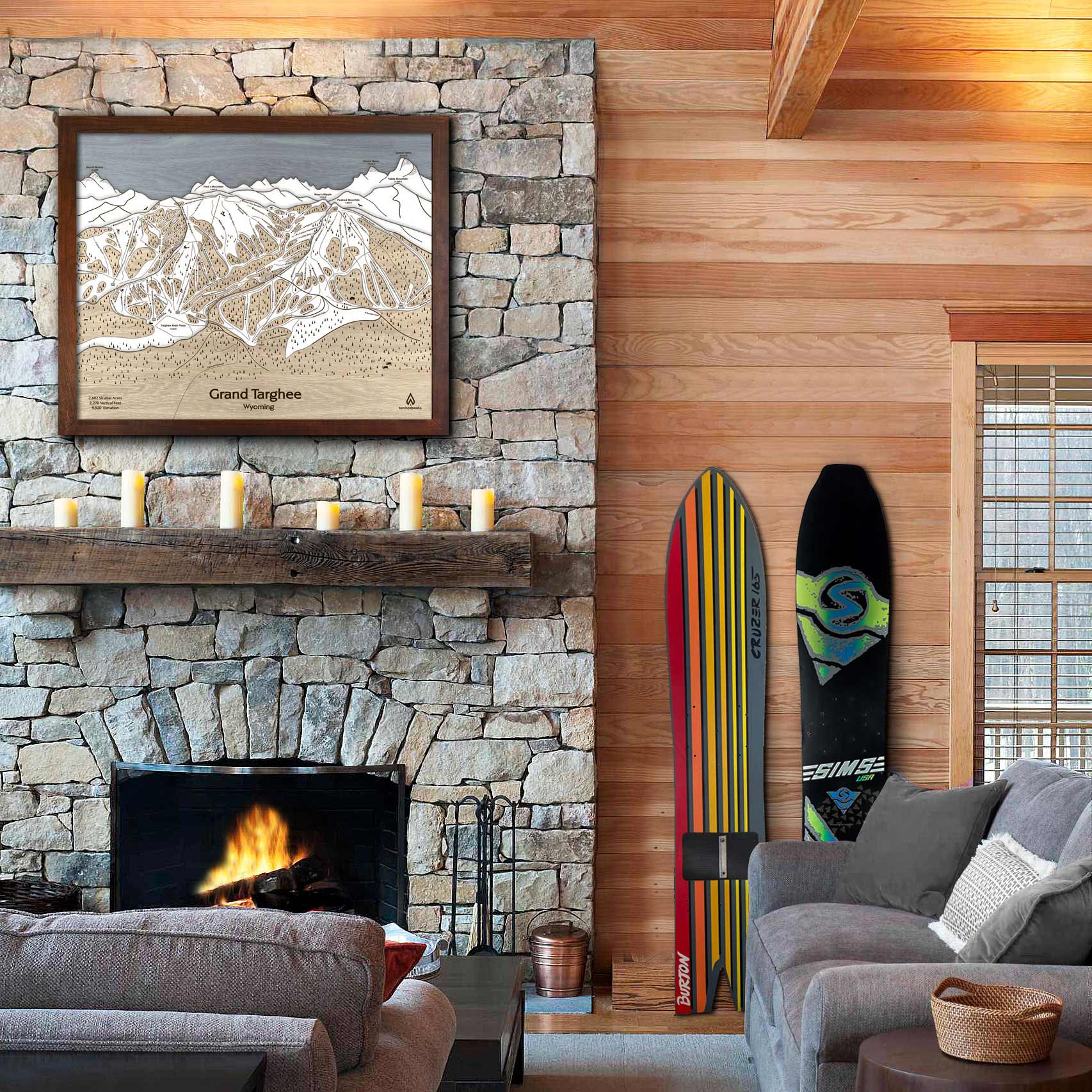 Grand Targhee Ski Trail Map | Ski Slope Mountain Art