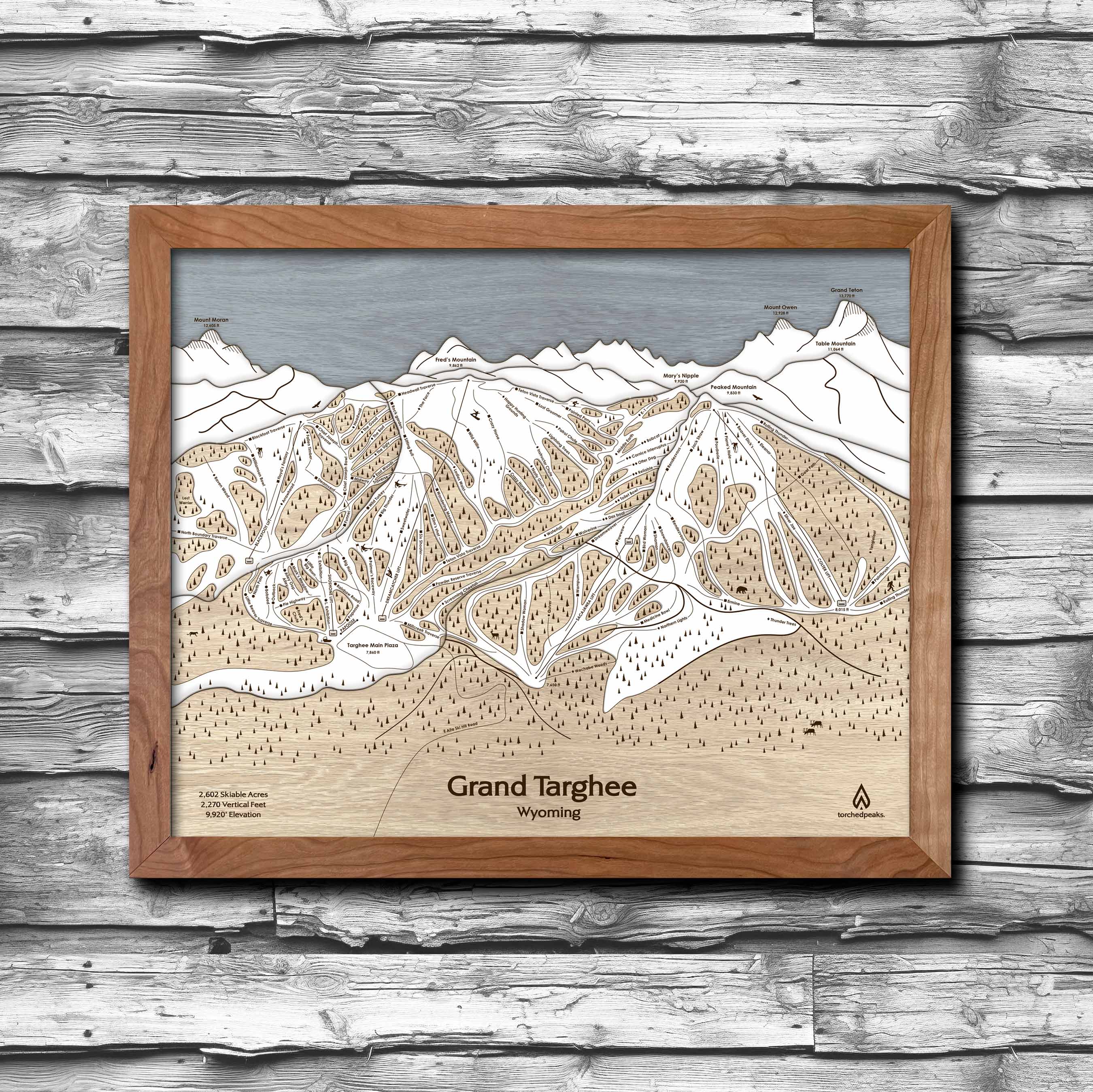 Grand Targhee Ski Trail Map | Ski Slope Mountain Art