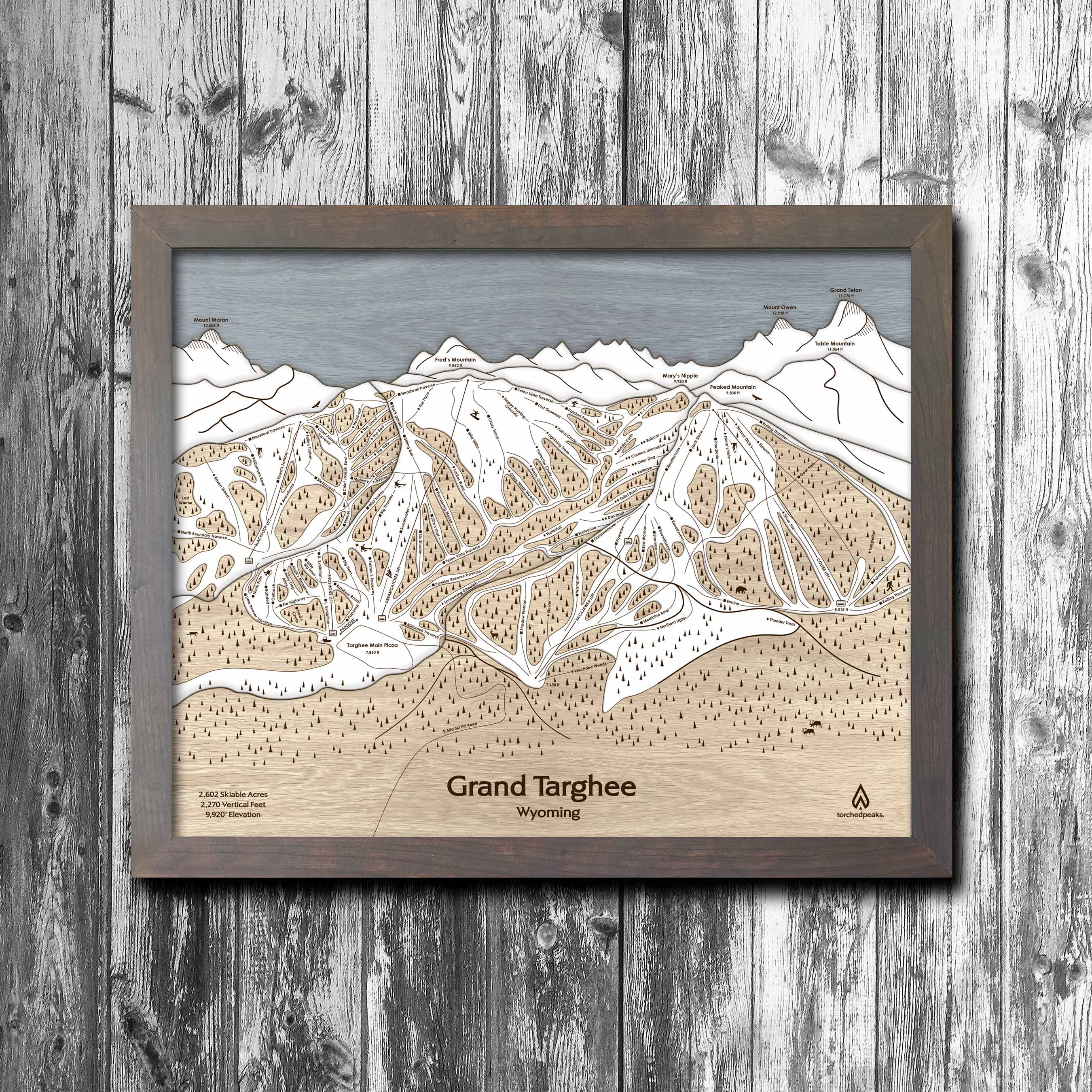 Grand Targhee Ski Trail Map | Ski Slope Mountain Art