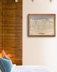 Grand Targhee WY Ski Trail Map | 3D Laser-engraved Wall Map, Skiing Decor