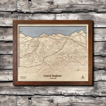 Grand Targhee WY Ski Trail Map | 3D Laser-engraved Wall Map