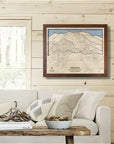 Heavenly Mountain Wooden Ski Map Art