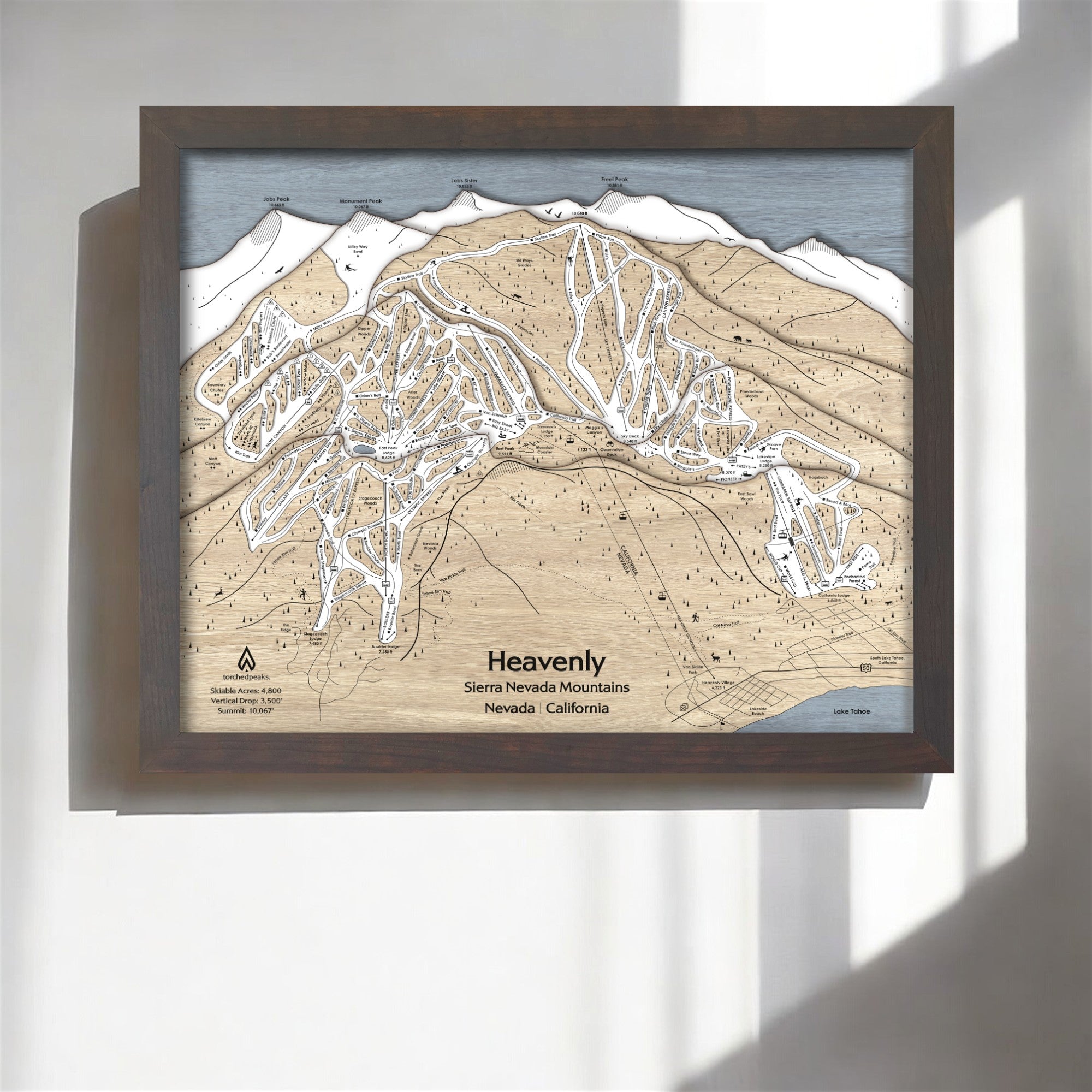 Heavenly Mountain Ski Resort Map Wall Art