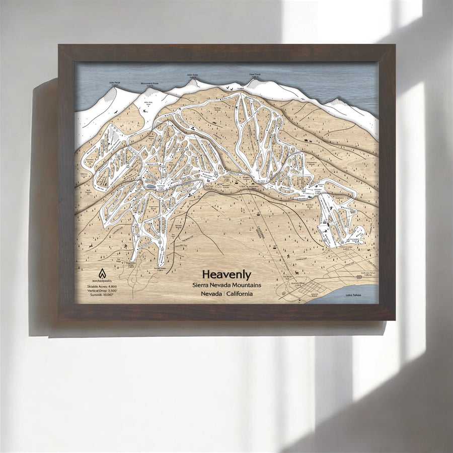 Heavenly Mountain Ski Resort Map Wall Art