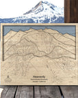 Heavenly Mountain Ski Resort Map Wall Art, 3D Wood Ski Map