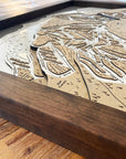 Heavenly Mountain 3D Layered Ski Map, Wood Mountain Art