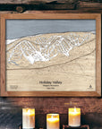 Holiday Valley New York Ski Slope Map, Wooden Ski Map, Skiing Gifts