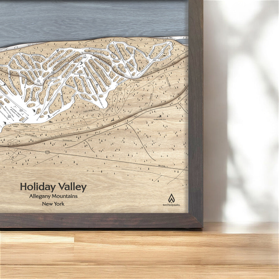 Holiday Valley Ski Resort Map, Ellicottville New York, Skiing Art