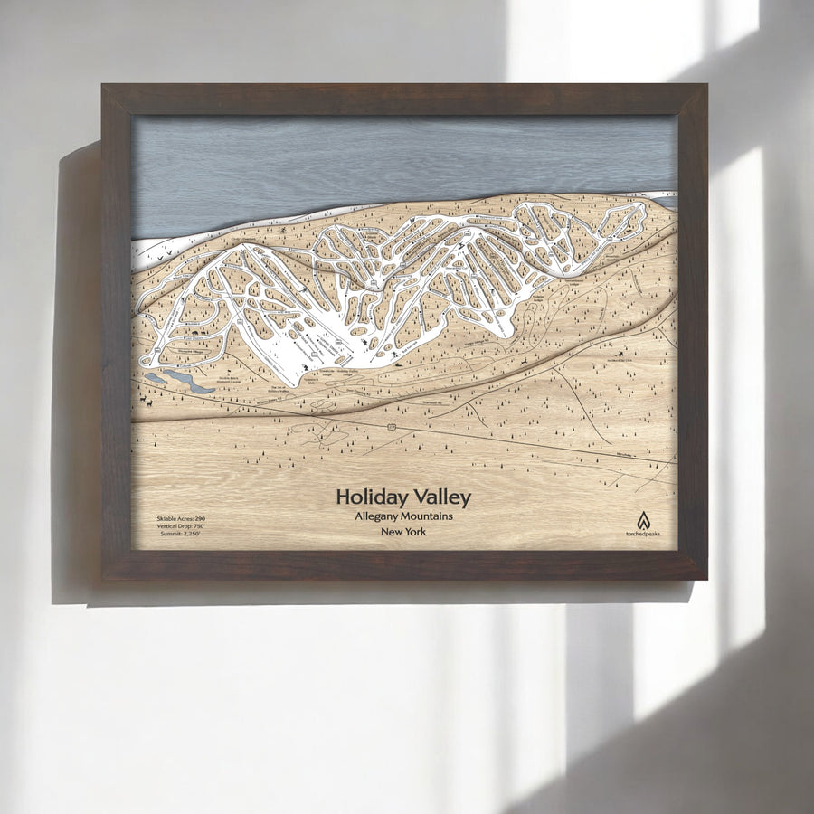 Holiday Valley Ski Resort Map, Skiing Wall Art