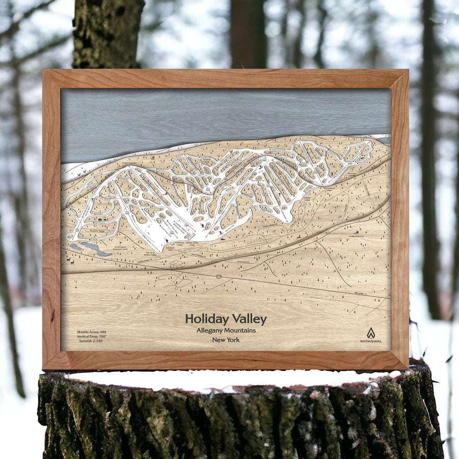 Holiday Valley Skiing Map, Designed by Shawn Orecchio, Torched Peaks Ski Map