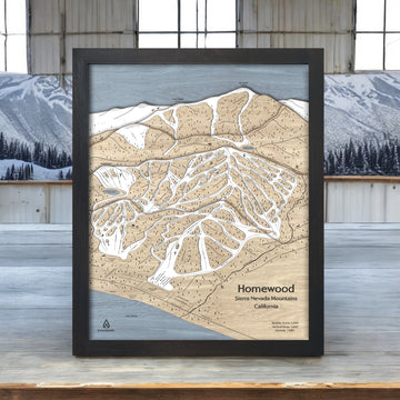 Homewood Ski Slopes Map, Lake Tahoe Ski Resort, Ski Decor, Unique Gifts for Skiers