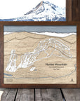 Hunter Mountain NY Ski Resort Map, Skiing Wall Art