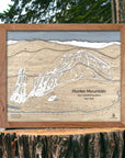 Hunter Mountain New York, Handcrafted Wood Skiing Map