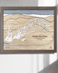 Hunter Mountain Ski Area Map, Framed Skiing Art by Torched Peaks