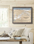 Hunter Mountain New York, Wooden Ski Map Print