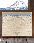 Jackson Hole Wood Ski Print, Jackson Hole Ski Resort Map Wall Art