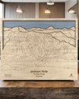 Jackson Hole Wall Map, Jackson Hole Engraved Wooden Map Decor