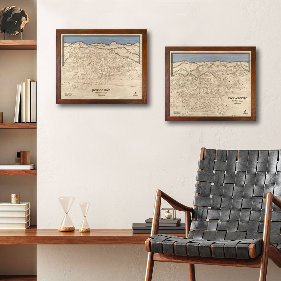 Jackson Hole Wall Art, Framed Ski Resort Map