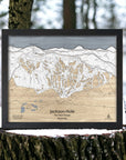 Skiing Wall Art: Custom wood map of Jackson Hole ski resort