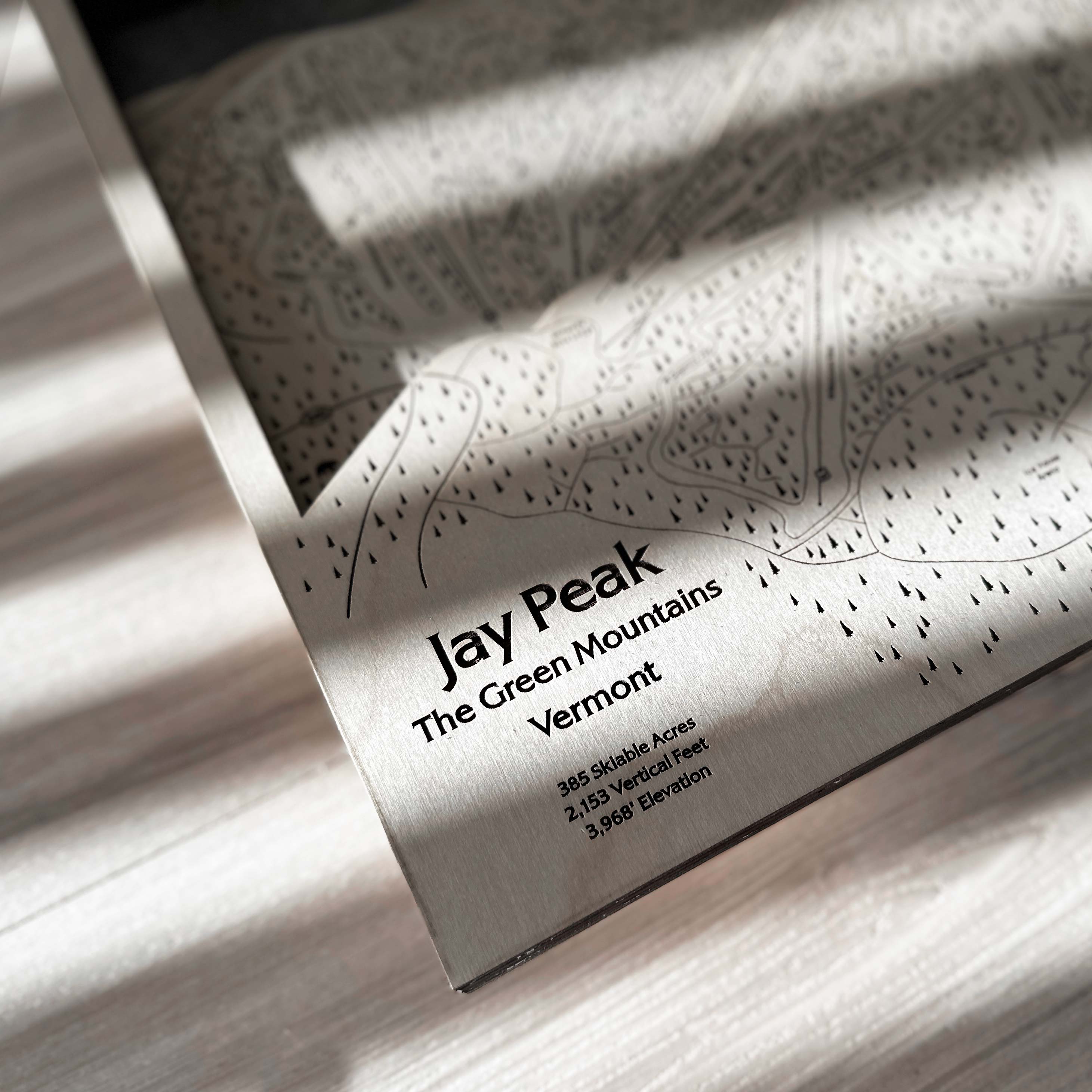 Jay Peak VT Ski Trail Map | 3D Wooden Layered Map