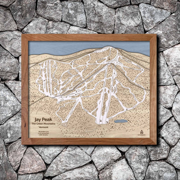 Jay Peak Vermont Ski Trail Map | 3D Wood Mountain Art