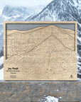 Minimalist, Wooden Jay Peak Map for Home and Office Decor
