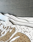 Kirkwood Mountain Ski Resort Map, Laser-cut, wood-carved ski trail map