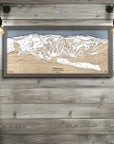 Kirkwood Ski Area Map, Laser-cut wooden map, 3D artwork of kirkwood mountain in california. Slopes Mountain Art