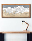 Les Trois Vallées, Val Thorens, Les Menuires, Meribel, Courchevel, Wooden Ski Resort Map Art, Handcrafted Map