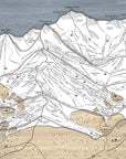 Les Trois Vallées, Val Thorens, Les Menuires, Meribel, Courchevel, Wooden Ski Resort Map Art, French Alps