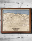 Loon Mountain Ski Trail Map | 3D Wood Ski Slope Mountain Art, Framed Wall Map