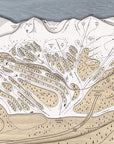 Loveland Colorado Ski Resort Art, Laser-engraved trail map of Loveland Ski Trails