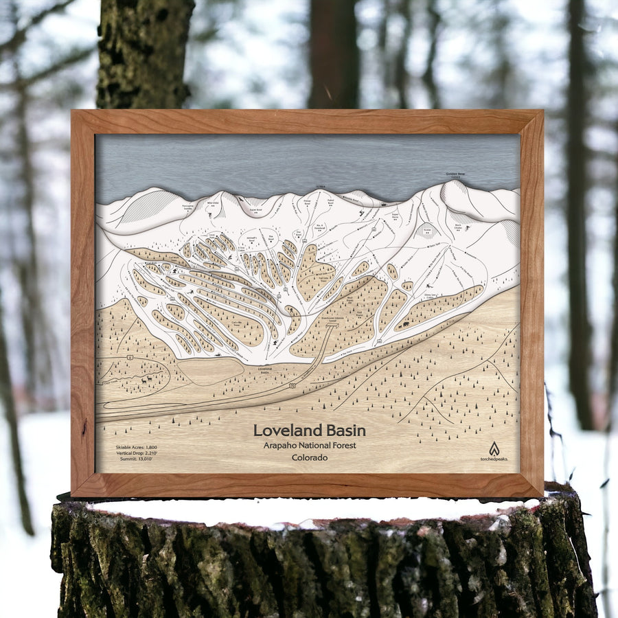 3D Handcrafted Map of Loveland Ski Area in Colorado, Designed by Artist: Shawn Orecchio