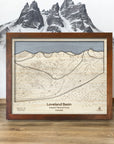 Loveland Ski Trail Map, Colorado, Laser-engraved Skiing Art, Wall Decor